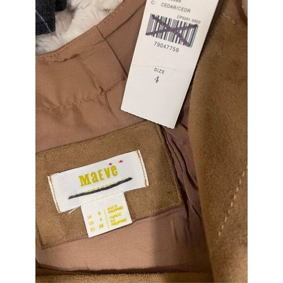 NWT Anthropologie x Maeve Faux Suede Mini Wrap Skirt Size 4 NWT - Picture 8 of 9